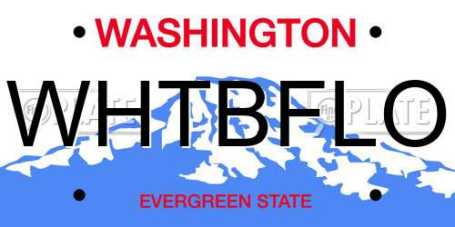 WHTBFLO Washington License Plate
