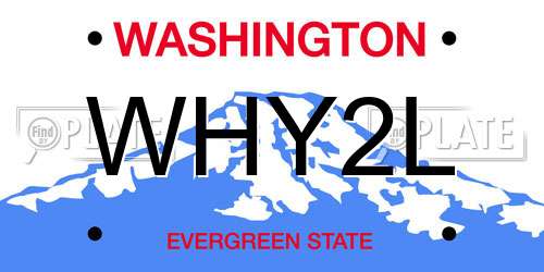WHY2L Washington License Plate