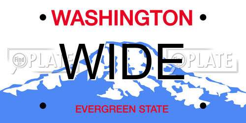 WIDE Washington License Plate
