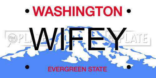 WIFEY Washington License Plate