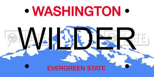 WILDER Washington License Plate