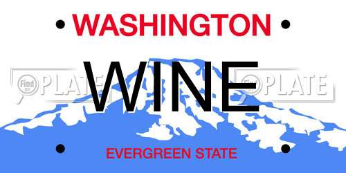 WINE Washington License Plate