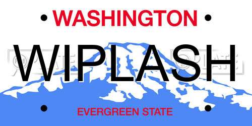 WIPLASH Washington License Plate