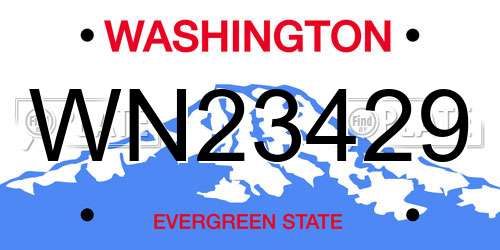 WN23429 Washington License Plate