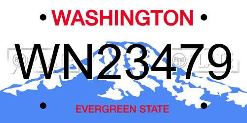 WN23479 Washington License Plate