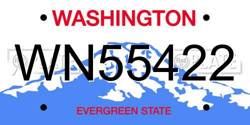 WN55422 Washington License Plate