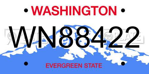 WN88422 Washington License Plate