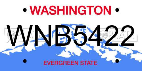 WNB5422 Washington License Plate