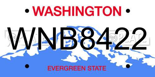 WNB8422 Washington License Plate