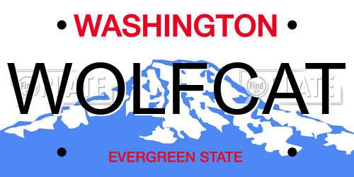 WOLFCAT Washington License Plate