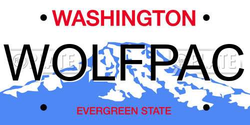WOLFPAC Washington License Plate
