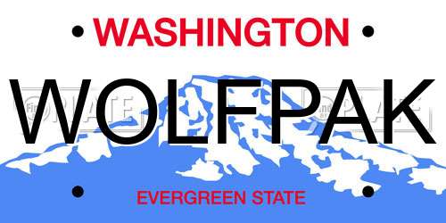 WOLFPAK Washington License Plate