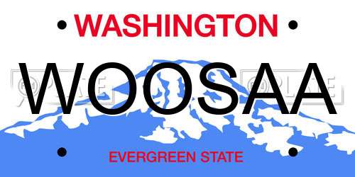 WOOSAA Washington License Plate