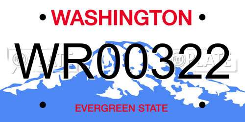 WR00322 Washington License Plate