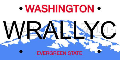 WRALLYC Washington License Plate