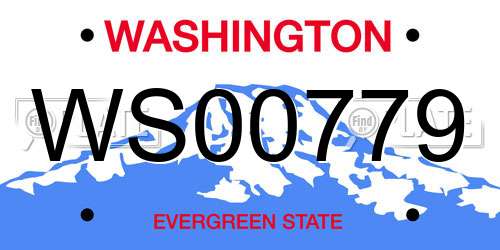 WS00779 Washington License Plate