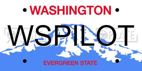 WSPILOT Washington License Plate