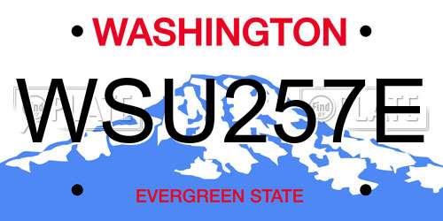 WSU257E Washington License Plate