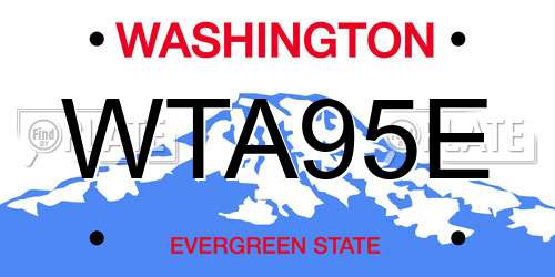 WTA95E Washington License Plate