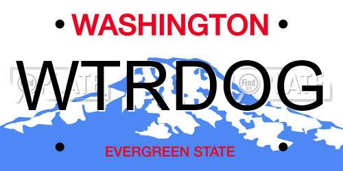 WTRDOG Washington License Plate