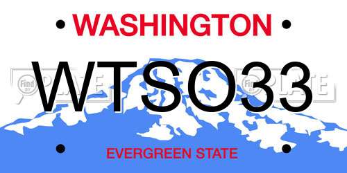WTSO33 Washington License Plate
