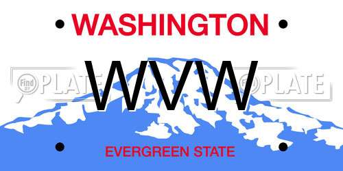 WVW Washington License Plate