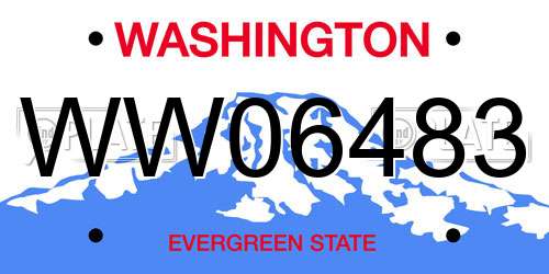 WW06483 Washington License Plate