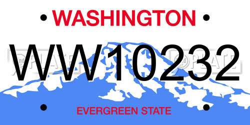 WW10232 Washington License Plate