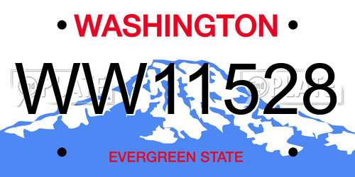 WW11528 Washington License Plate