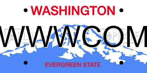 WWWCOM Washington License Plate