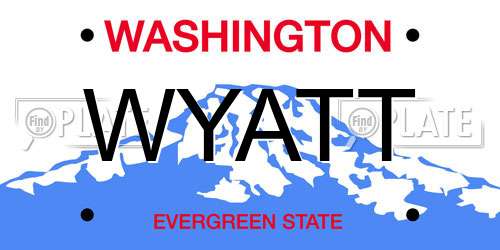 WYATT Washington License Plate