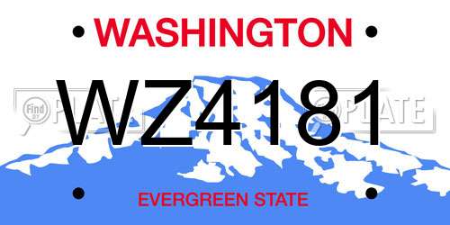 WZ4181 Washington License Plate