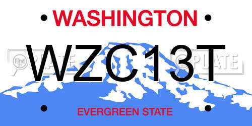 WZC13T Washington License Plate