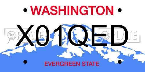 X01QED Washington License Plate