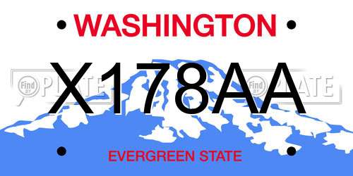 X178AA Washington License Plate