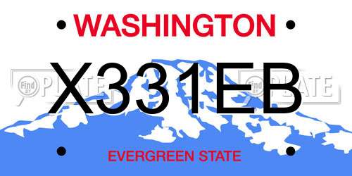 X331EB Washington License Plate