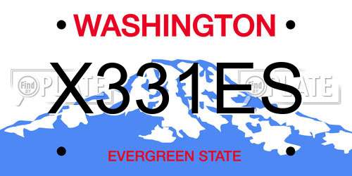 X331ES Washington License Plate