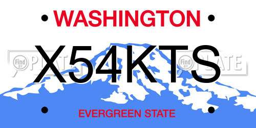 X54KTS Washington License Plate