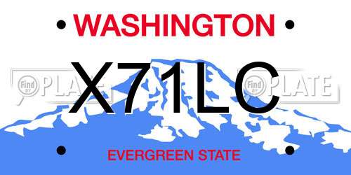 X71LC Washington License Plate