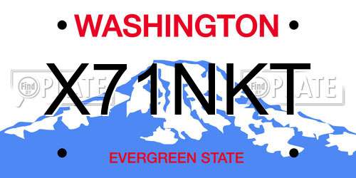 X71NKT Washington License Plate