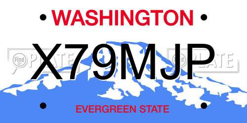 X79MJP Washington License Plate