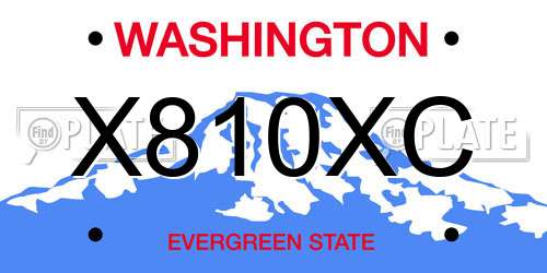 X810XC Washington License Plate