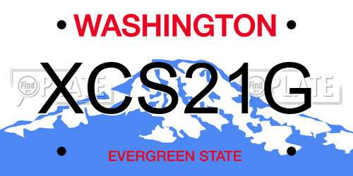 XCS21G Washington License Plate