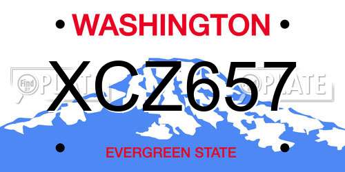 XCZ657 Washington License Plate