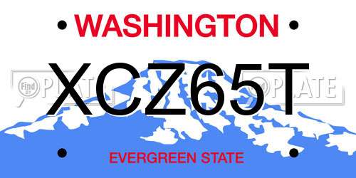 XCZ65T Washington License Plate