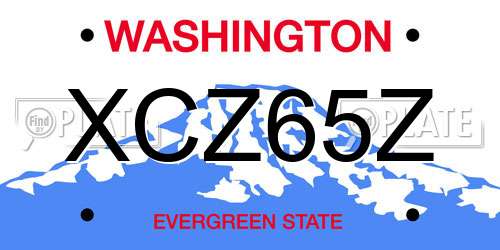 XCZ65Z Washington License Plate