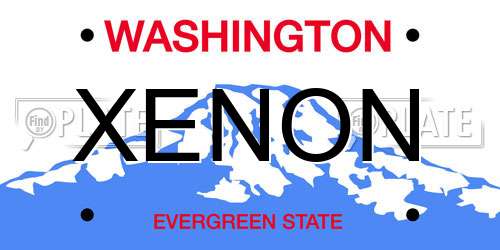 XENON Washington License Plate