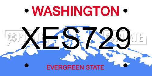 XES729 Washington License Plate