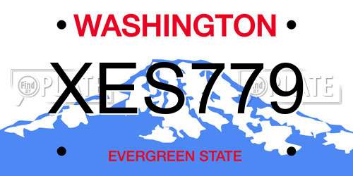 XES779 Washington License Plate