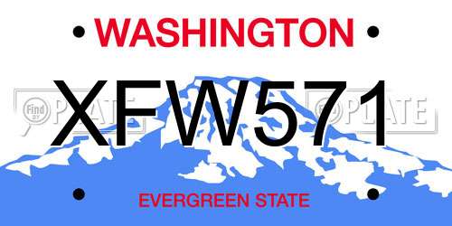 XFW571 Washington License Plate